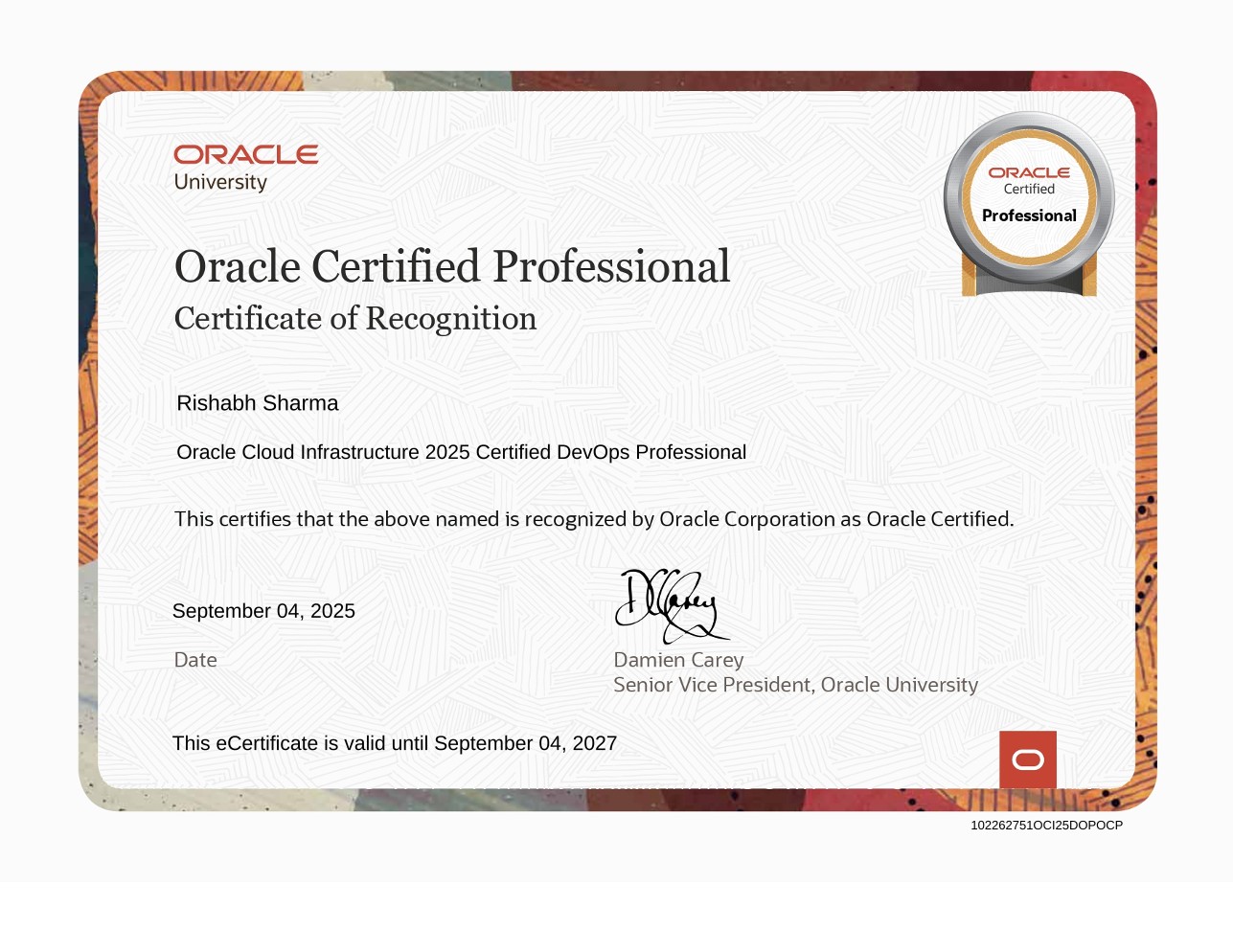 Oracle Cloud Infrastructure 2025 Certified DevOps Professional