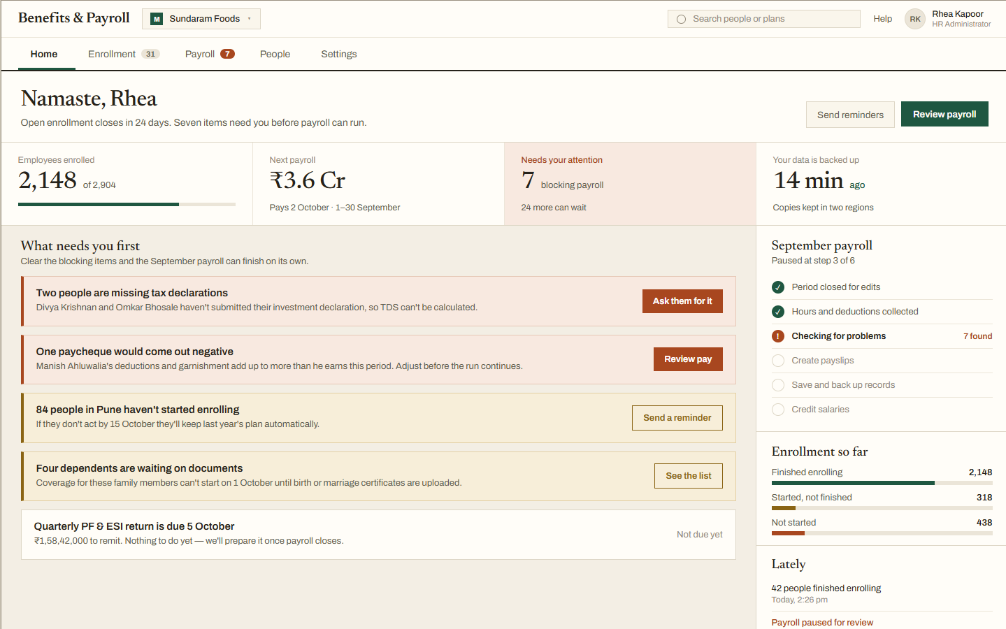 Enterprise Enrollment Portal – Insurance & Payroll Platform